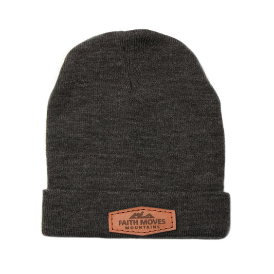 Faith moves Mountains  - Christian Beanie (Charcoal)