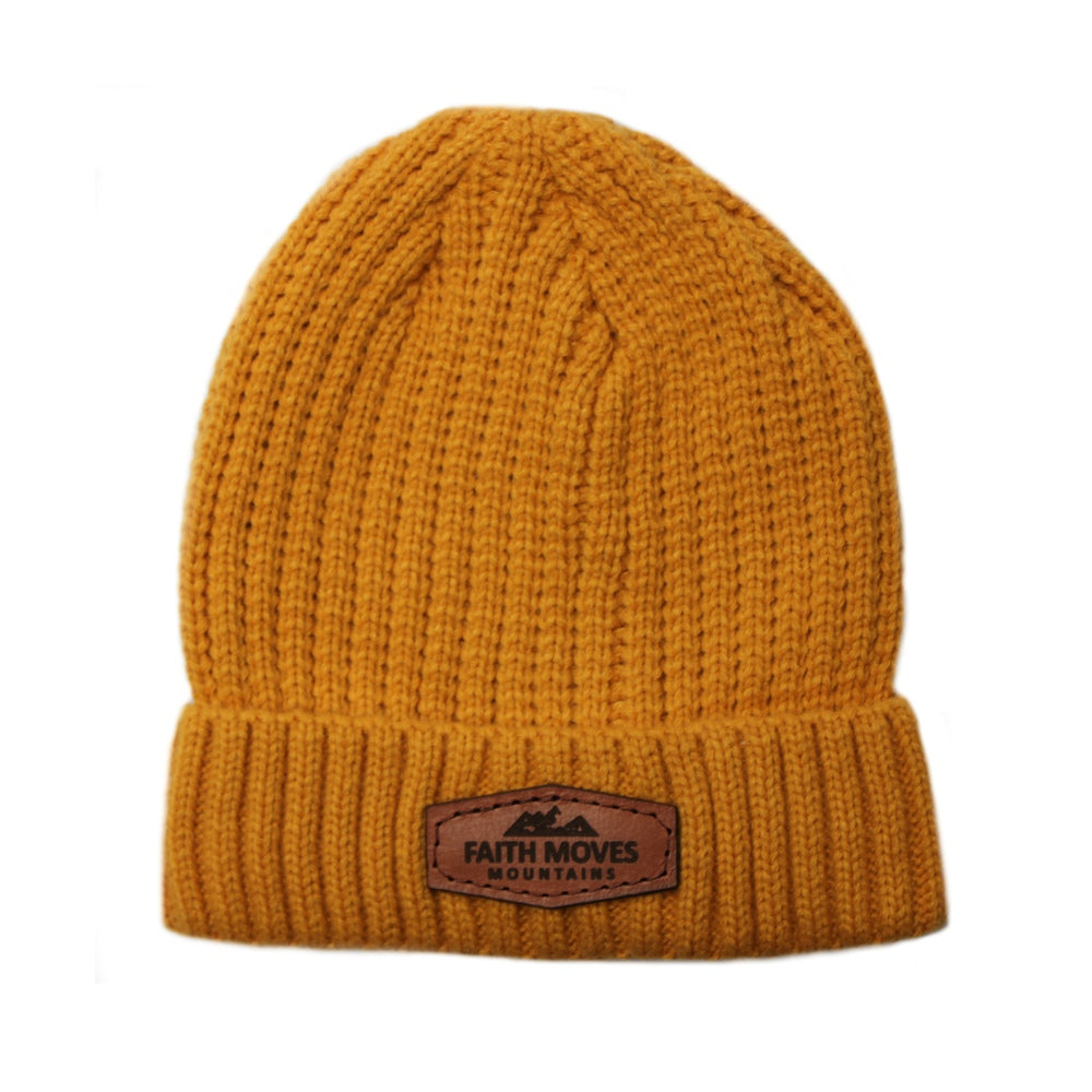 Faith moves Mountains  - Christian Beanie (Mustard)