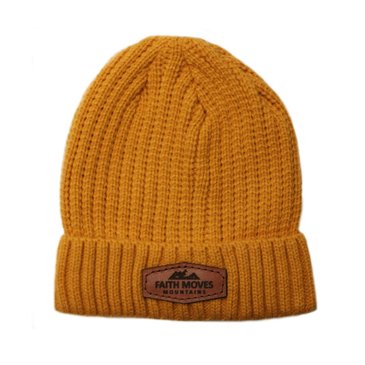 Faith moves Mountains  - Christian Beanie (Mustard)