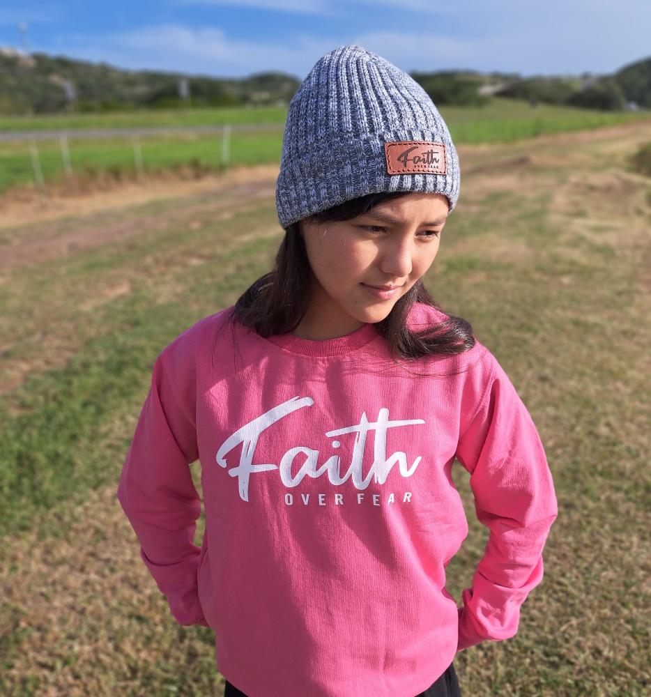 Grey Faith over Fear Christian Beanies - ITG Clothing South Africa