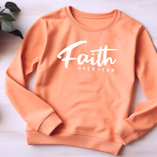 Faith over fear-Christian Sweater-Peach - South Africa - ITG Clothing