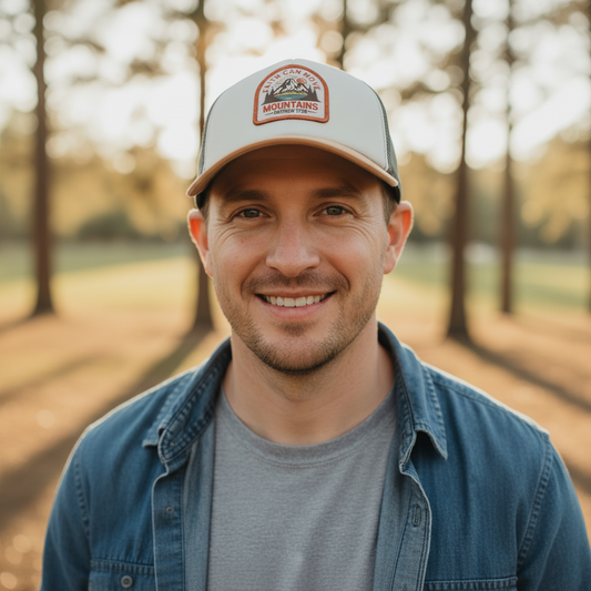 Faith Moves Mountains - Christian Cap (Stone & Khaki)