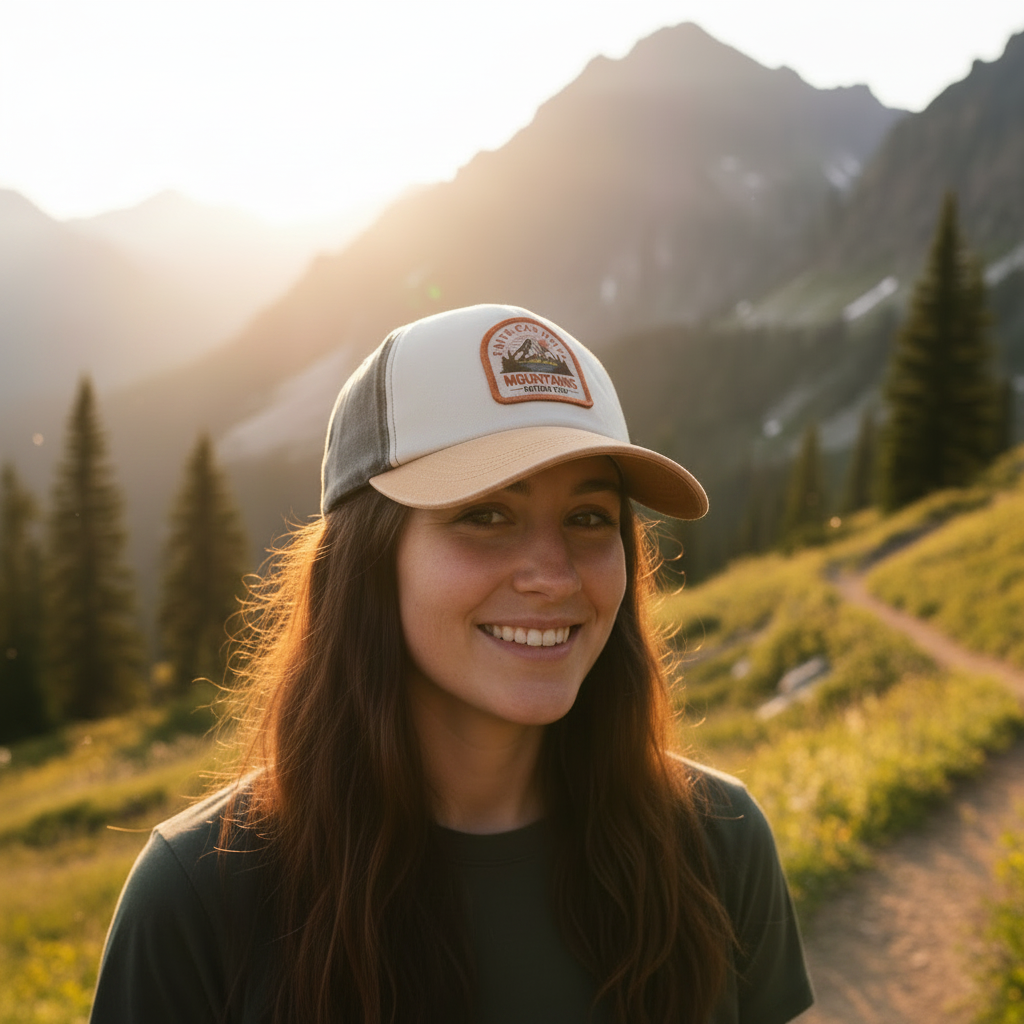 Faith Can Moves Mountains - Christian Cap (Stone & Khaki)