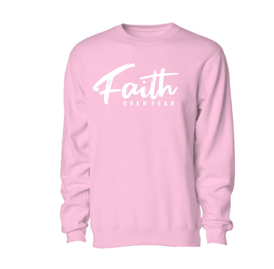 Faith over Fear - Christian Sweater (Dusty Pink)