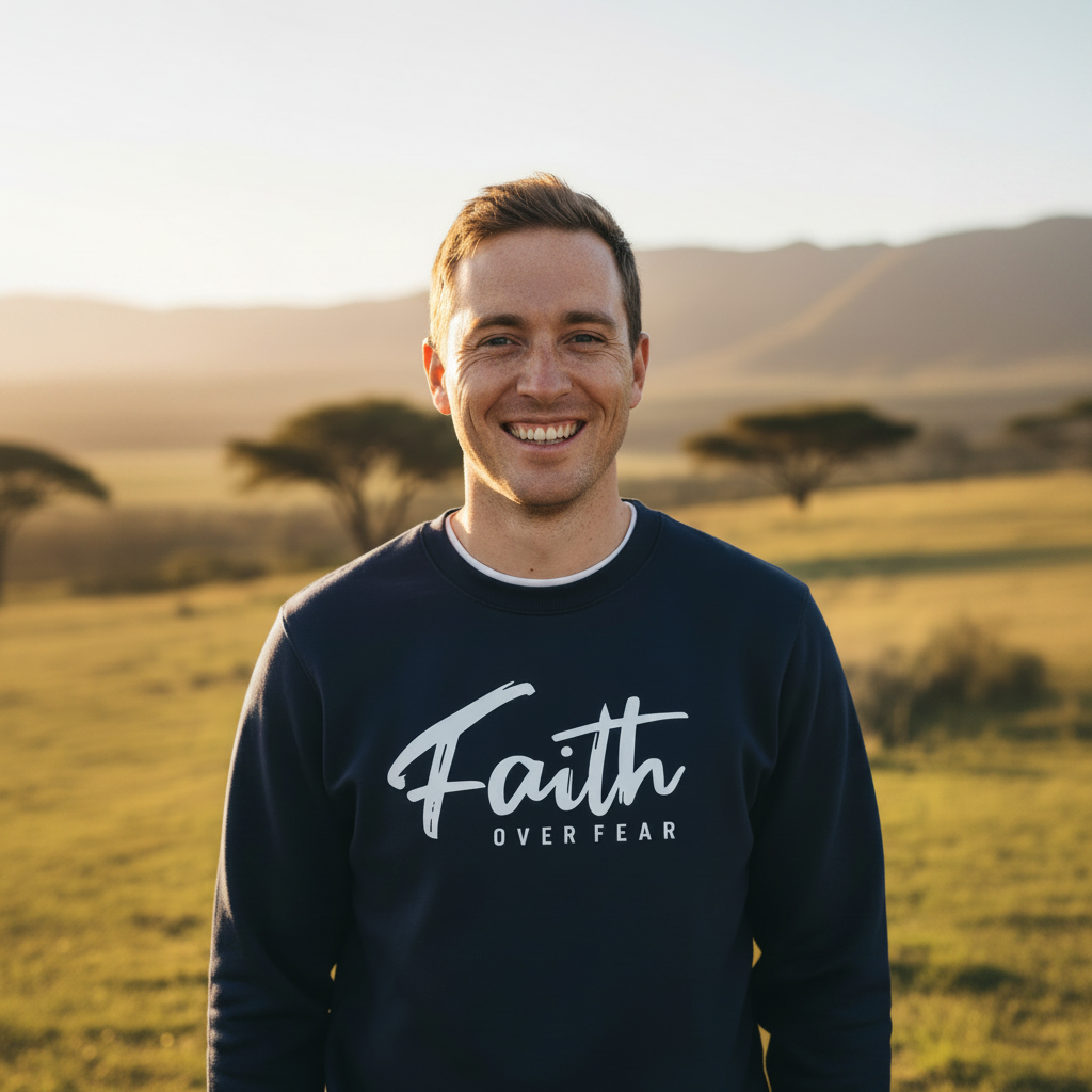 Faith over Fear - Christian Sweater (Navy)