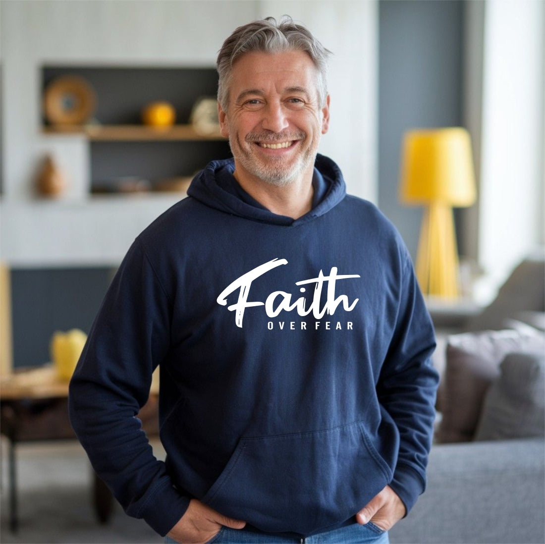 Faith over Fear - Christian Hoodie (Navy)