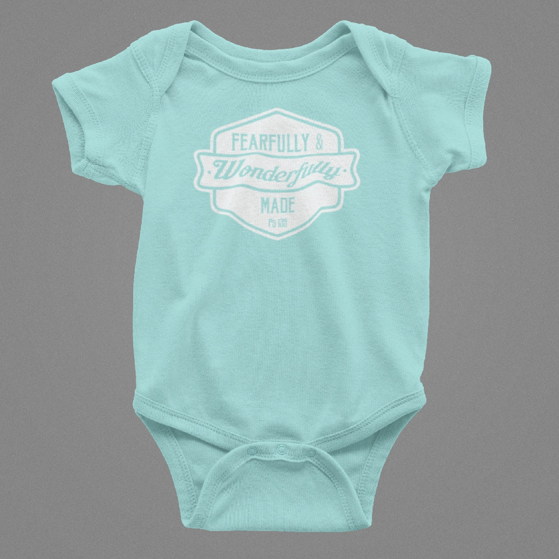 Fearfully & Wonderfully made - Christian Baby Onesie (Mint)
