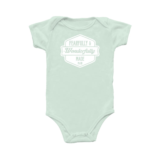 Fearfully & Wonderfully made - Christian Baby Onesie (Mint)
