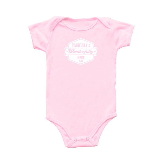 Fearfully & Wonderfully made - Christian Baby Onesie (Pink)