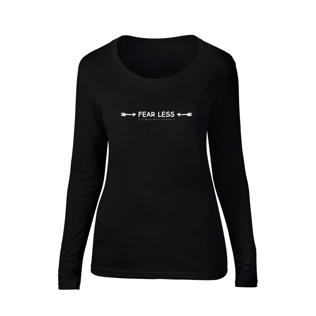 Fear Less - Christian Ladies Long Sleeve (Black)