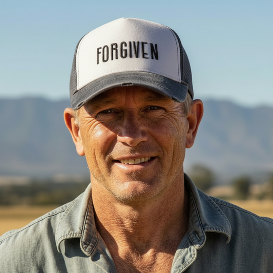 Forgiven -  Christian Cap (Black & Stone)