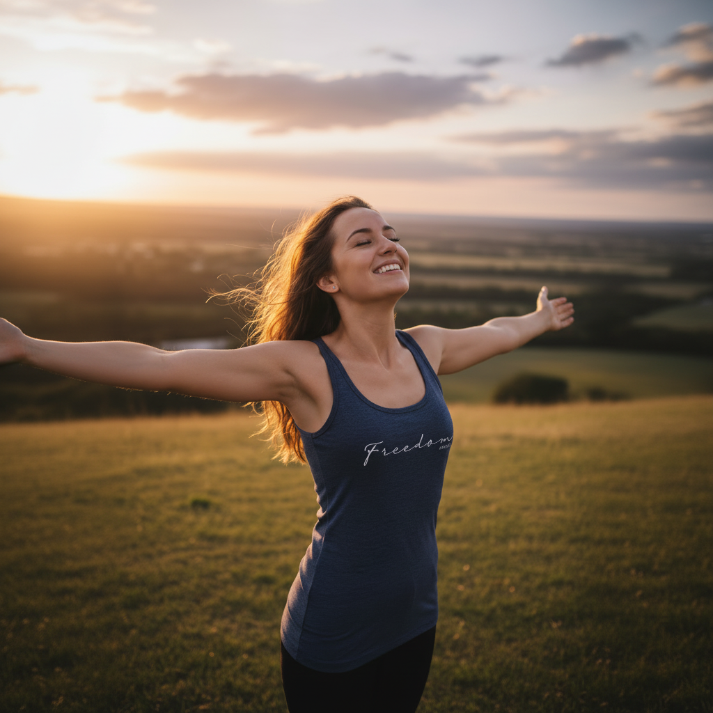 Freedom - Christian Ladies Vest (Navy Melange)