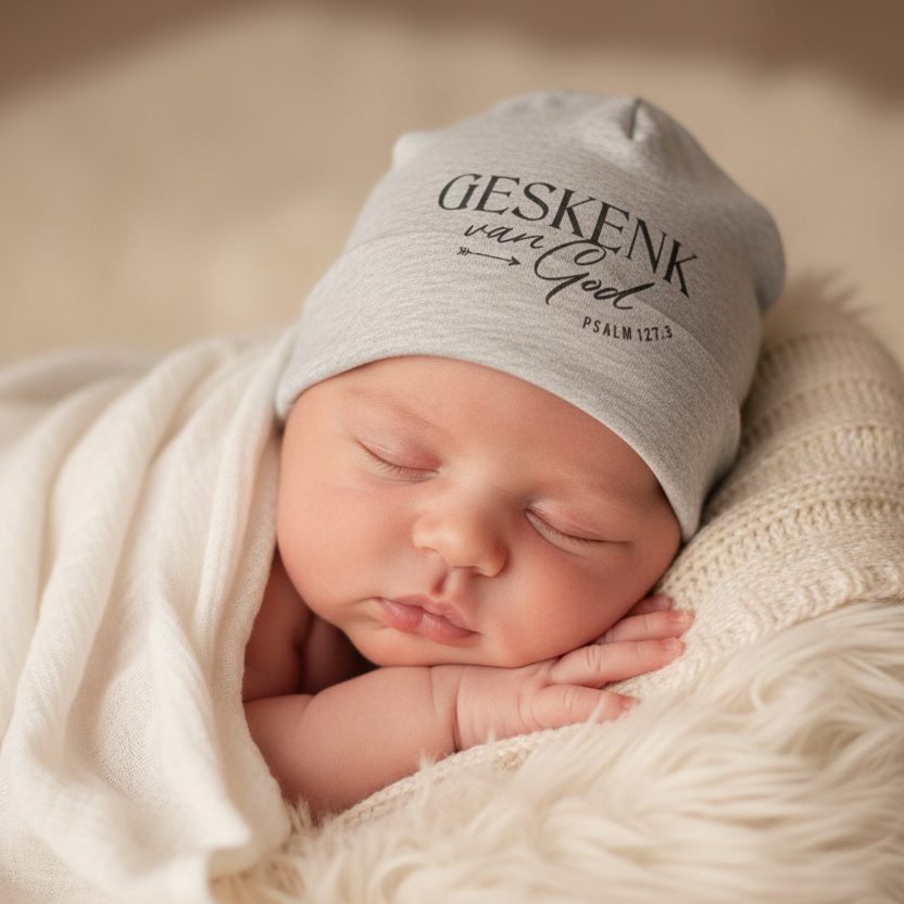 Geskenk van God - Christian Baby Beanie (Grey)