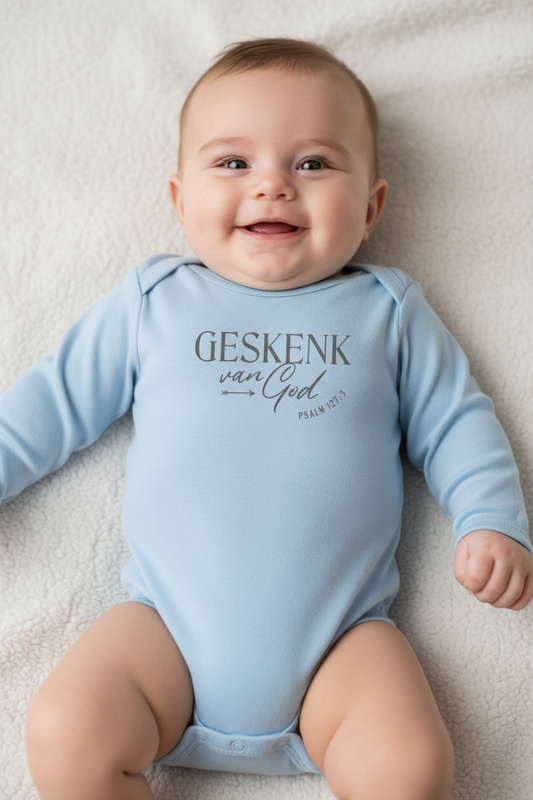 Geskenk - Christian Baby Onesie (Blue LS)