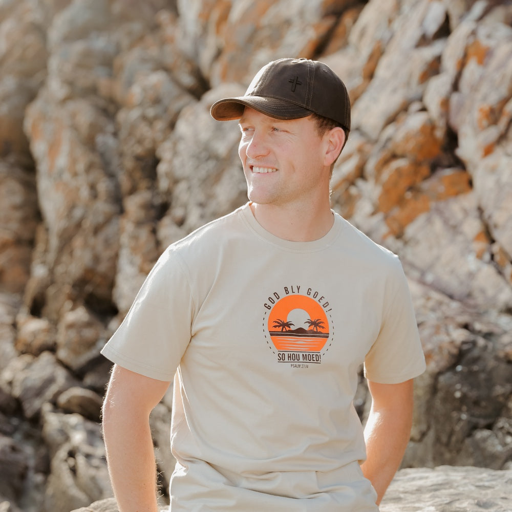 God Bly Goed - Premium Christian T shirt (Stone)