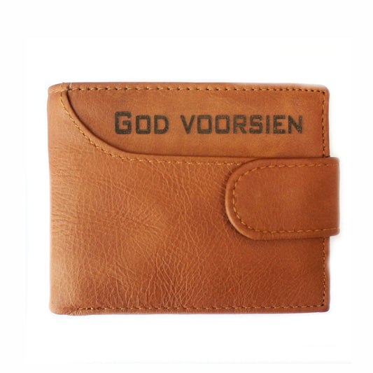 God Voorsien - Christian Leather Wallet (Cut-away-Clasp)