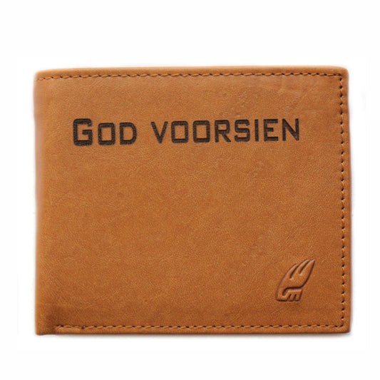 God Voorsien Christian Leather wallet classic fold front- South Africa
