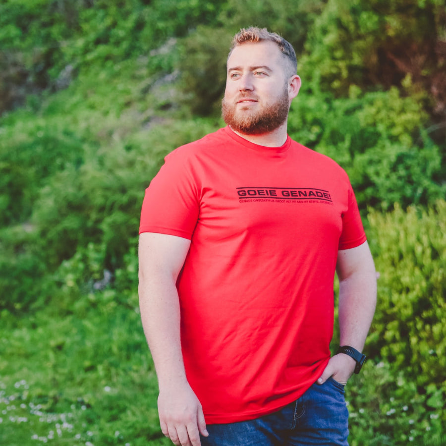 Goeie Genade - Christian t-shirt -red South African