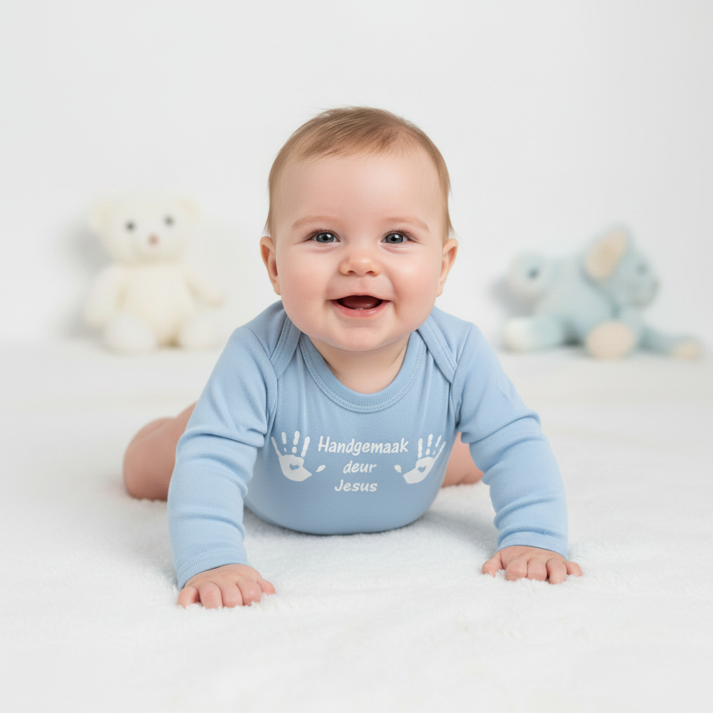 Handgemaak - Christian Baby Onesie (Blue LS)
