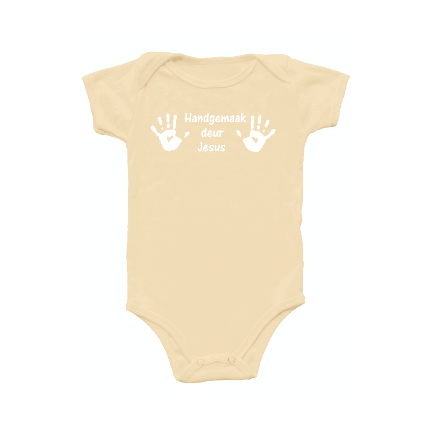 Handgemaak deur Jesus - Christian Onesie (Beige SS)