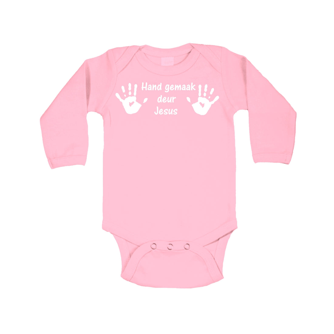 Handgemaak - Christian Baby Onesie (Pink LS)