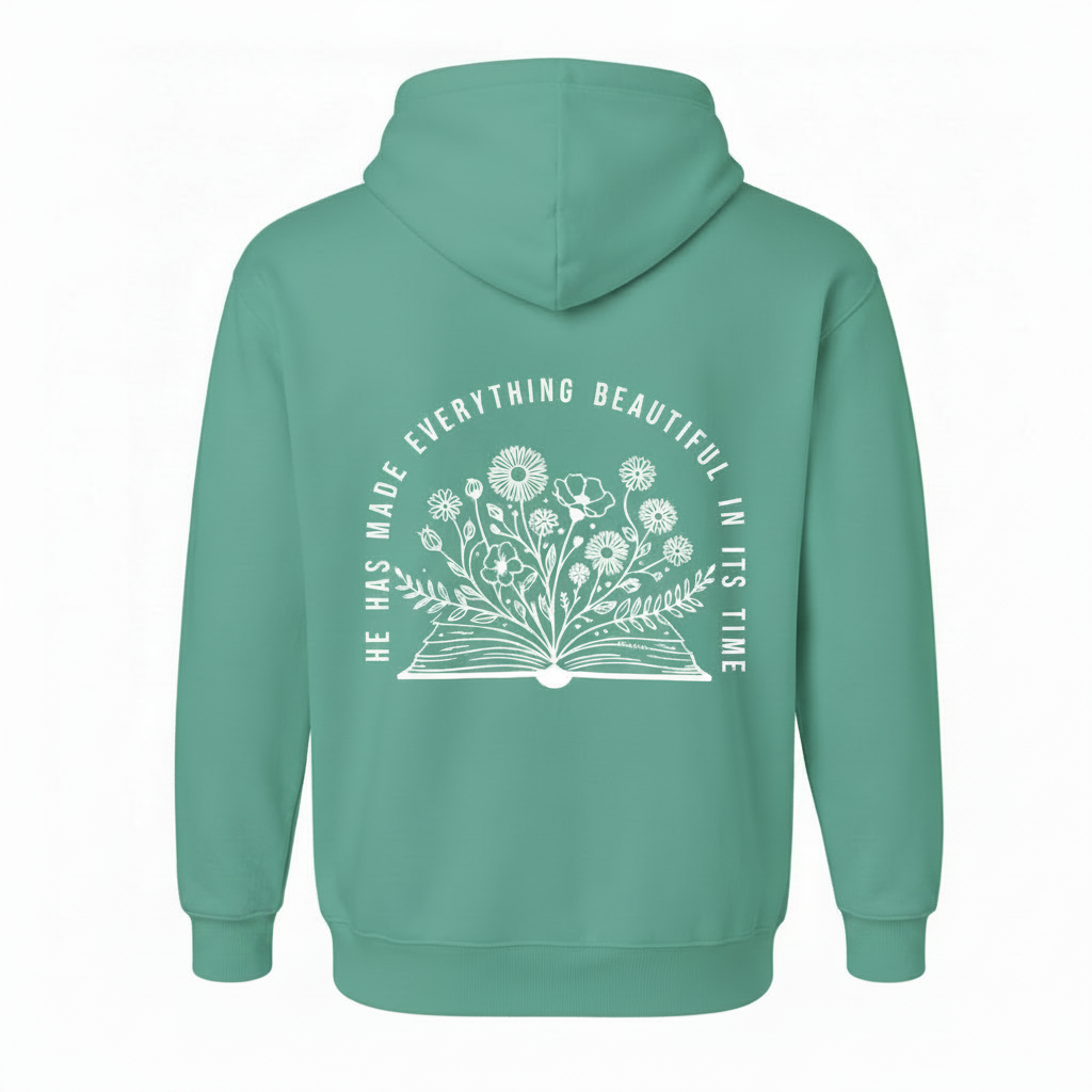 He has made everything beautiful - Christian Hoodie (Aqua)