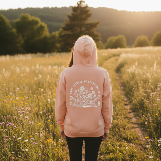 He has made everything beautiful - Christian Hoodie (Peach)