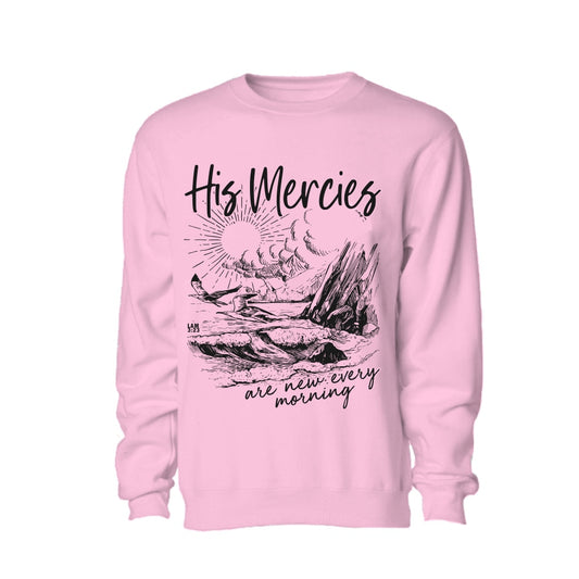 His Mercies - Christian Sweater (Dusty Pink)