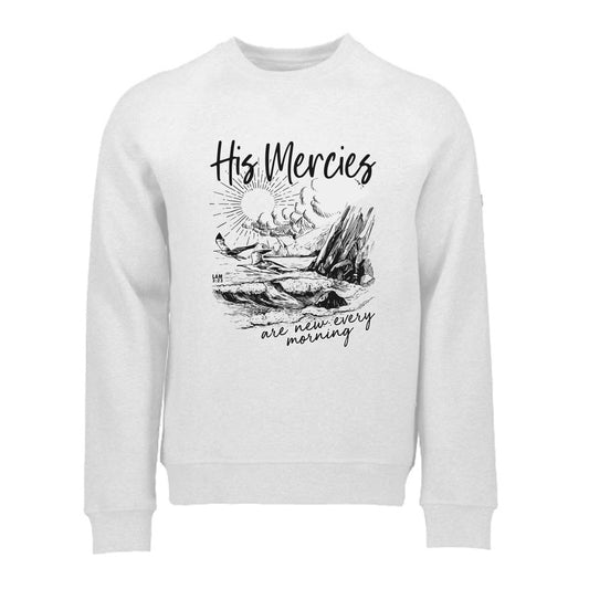 His Mercies - Christian Hoodie (White)