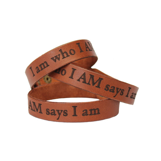 I am who I AM says I am - Christian Leather Wristband