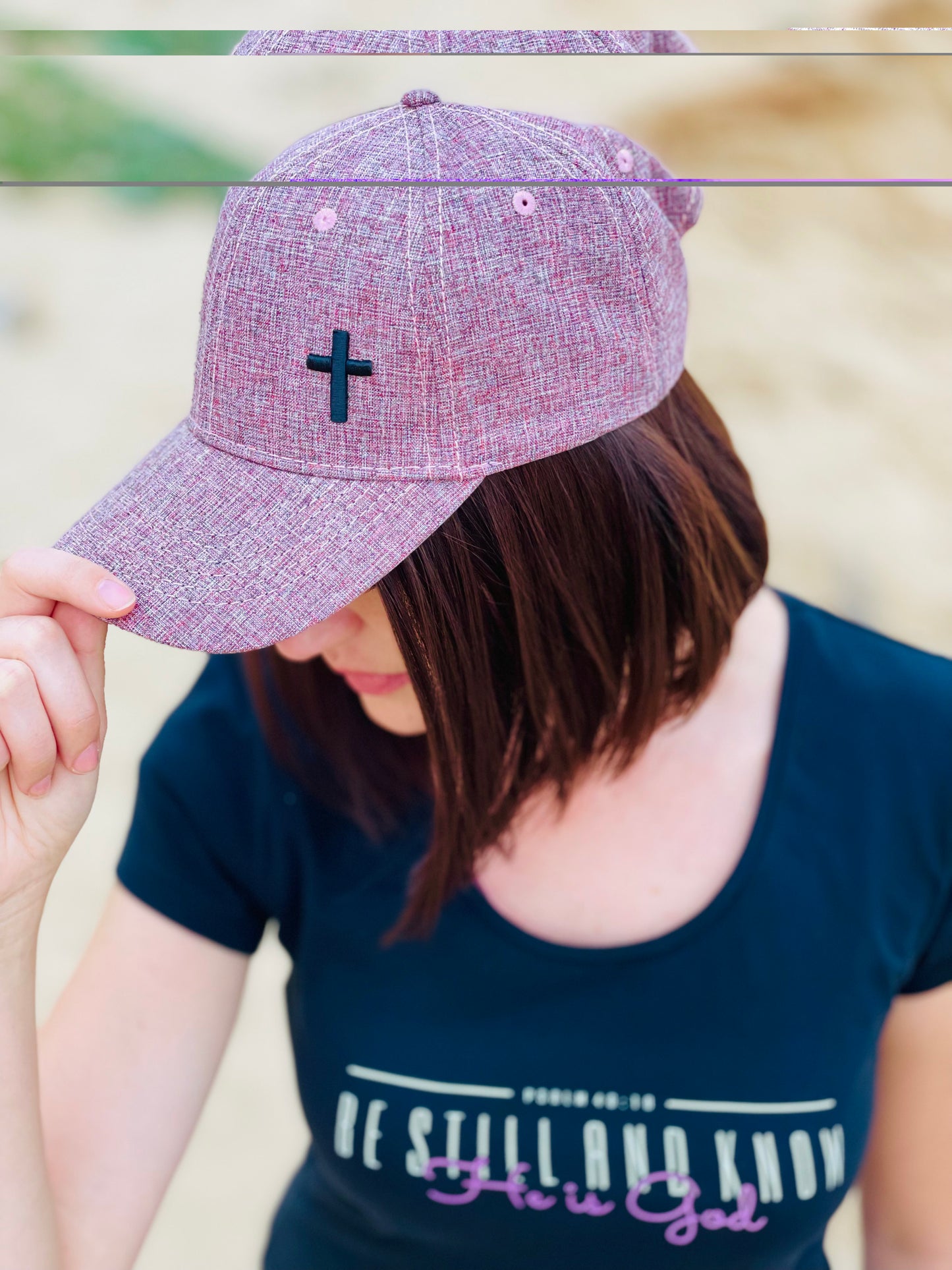 Cross - Christian Cap (Dusty Pink)