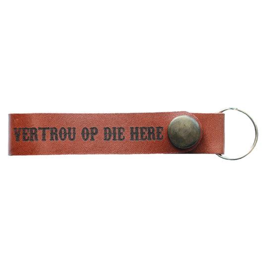 Vertrou Volkome op die Here - Leather Keyring