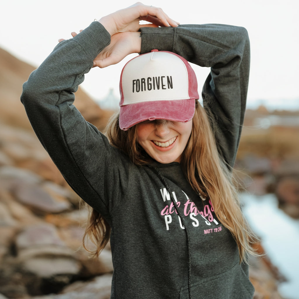 Forgiven - Christian Cap - (Burgundy)