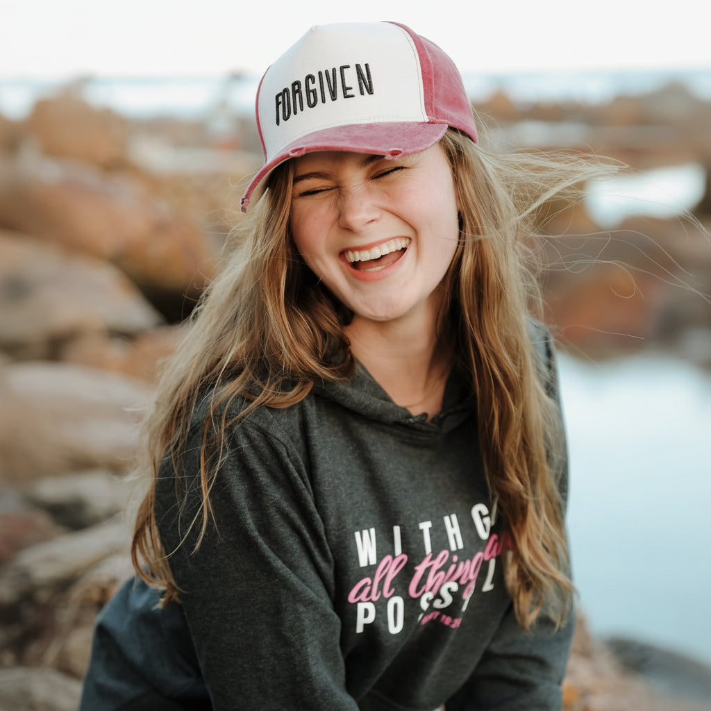 Forgiven - Christian Cap - (Burgundy)