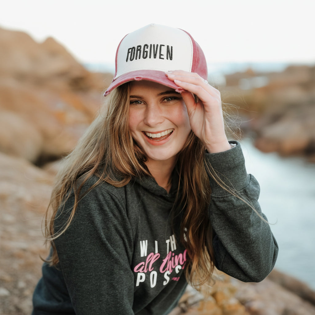 Forgiven - Christian Cap - (Burgundy)