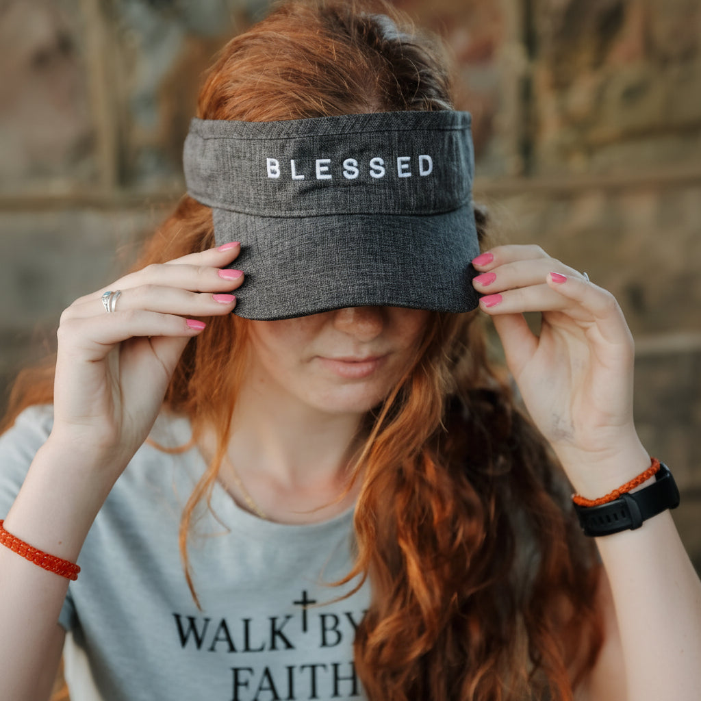 Blessed - Christian Visor (Heather Charcoal)