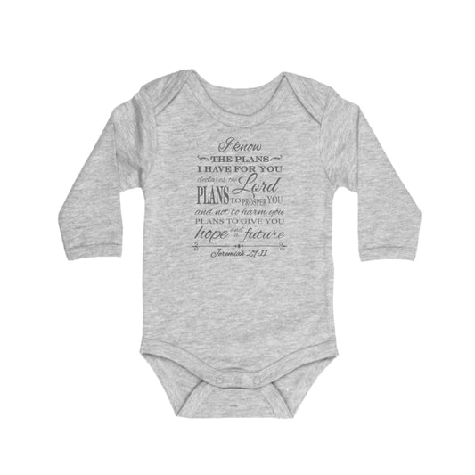 I know the plans I have for you-Christian Baby onesie-Grey - South Africa