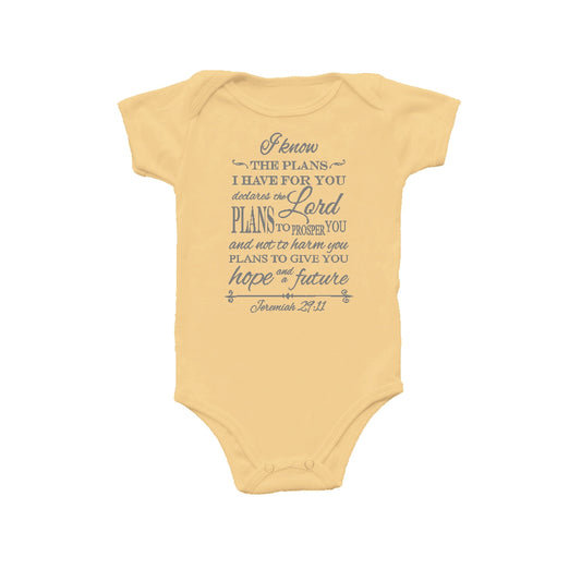 I know the Plans I have for you - Christian Baby Onesie - (Beige)