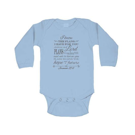 I know the Plans - Christian Baby Onesie (Blue)