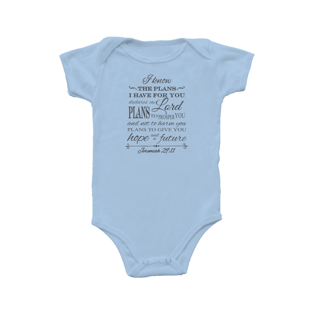 I know the Plans - Christian Baby Onesie (Blue)