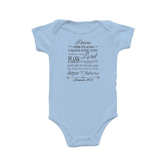 I know the Plans - Christian Baby Onesie (Blue)