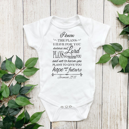 I know the Plans - Christian Onesie (White)