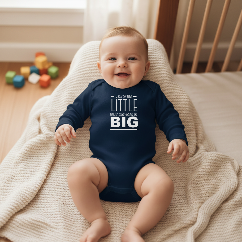 Man of God - Christian Baby Onesie (Blue LS)