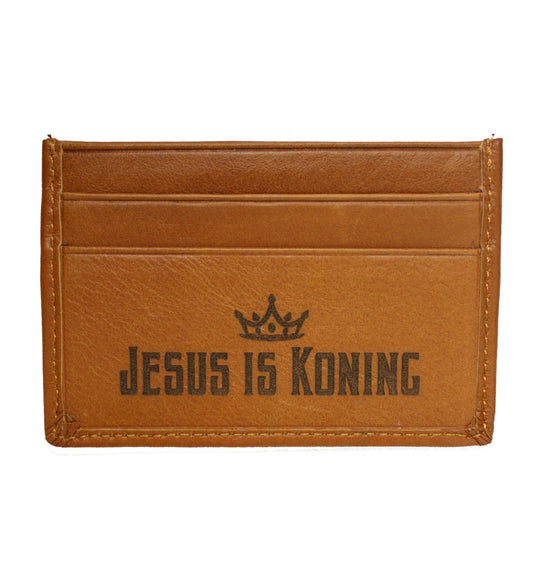 Jesus is Koning - Christian Card Holder (Brown)