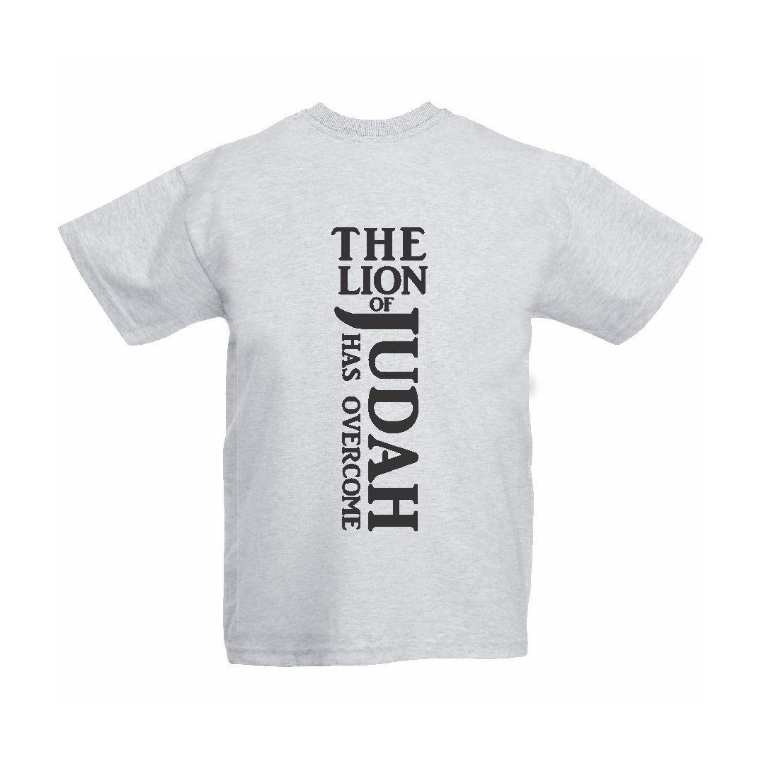 Lion of Judah – Christian Kids T shirt (Grey Melange)