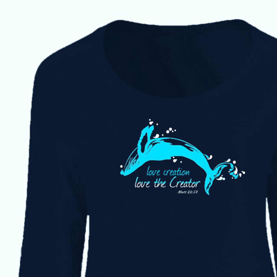 Love Creation - Christian Ladies  Long Sleeve (Navy)