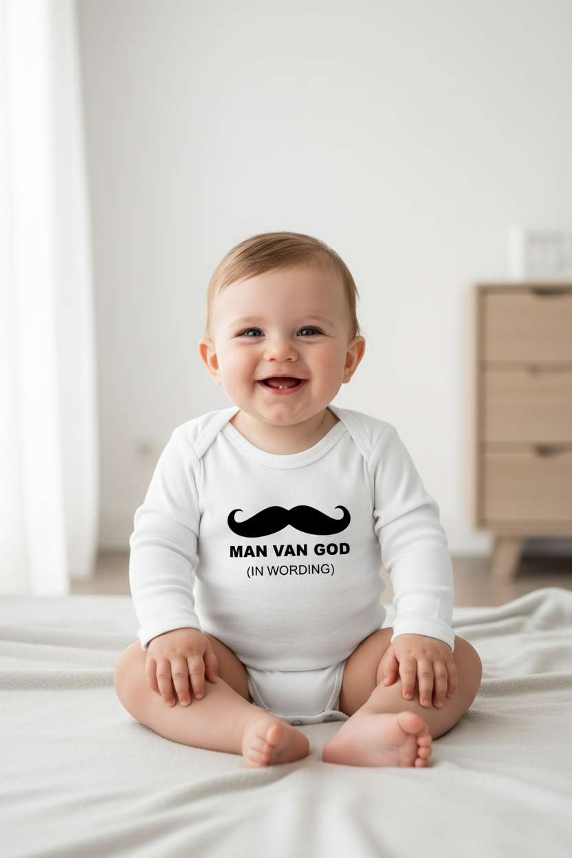 Man Van God - Christian Baby Onesie (White LS)