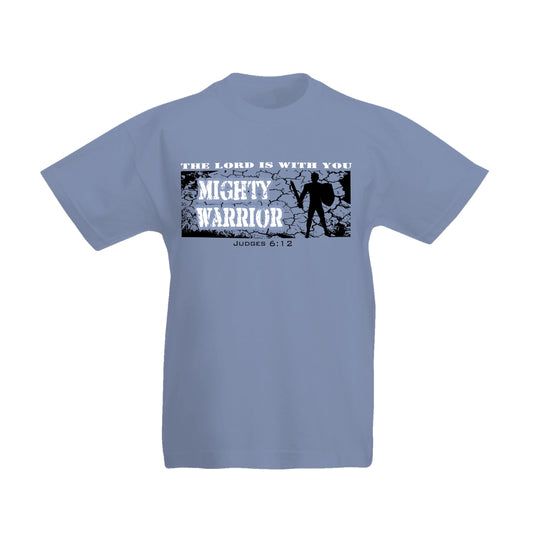 Mighty Warrior – Christian Kids T shirt (Grey)