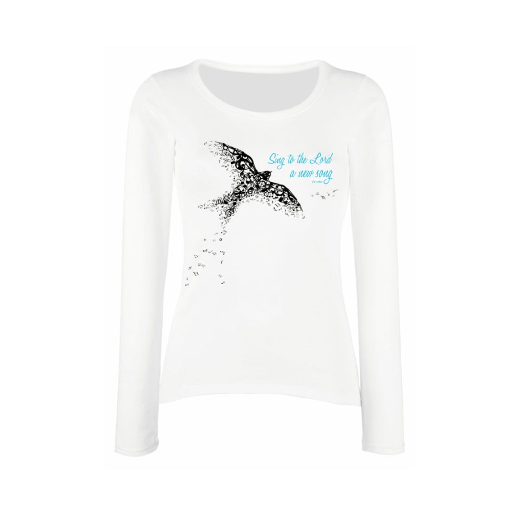 Sing to the Lord - Christian Ladies Long Sleeve (white)