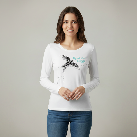 Sing to the Lord - Christian Ladies Long Sleeve (white)